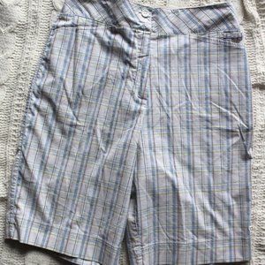 Pastel Plaid Cotton Blend Bermuda Golf Shorts